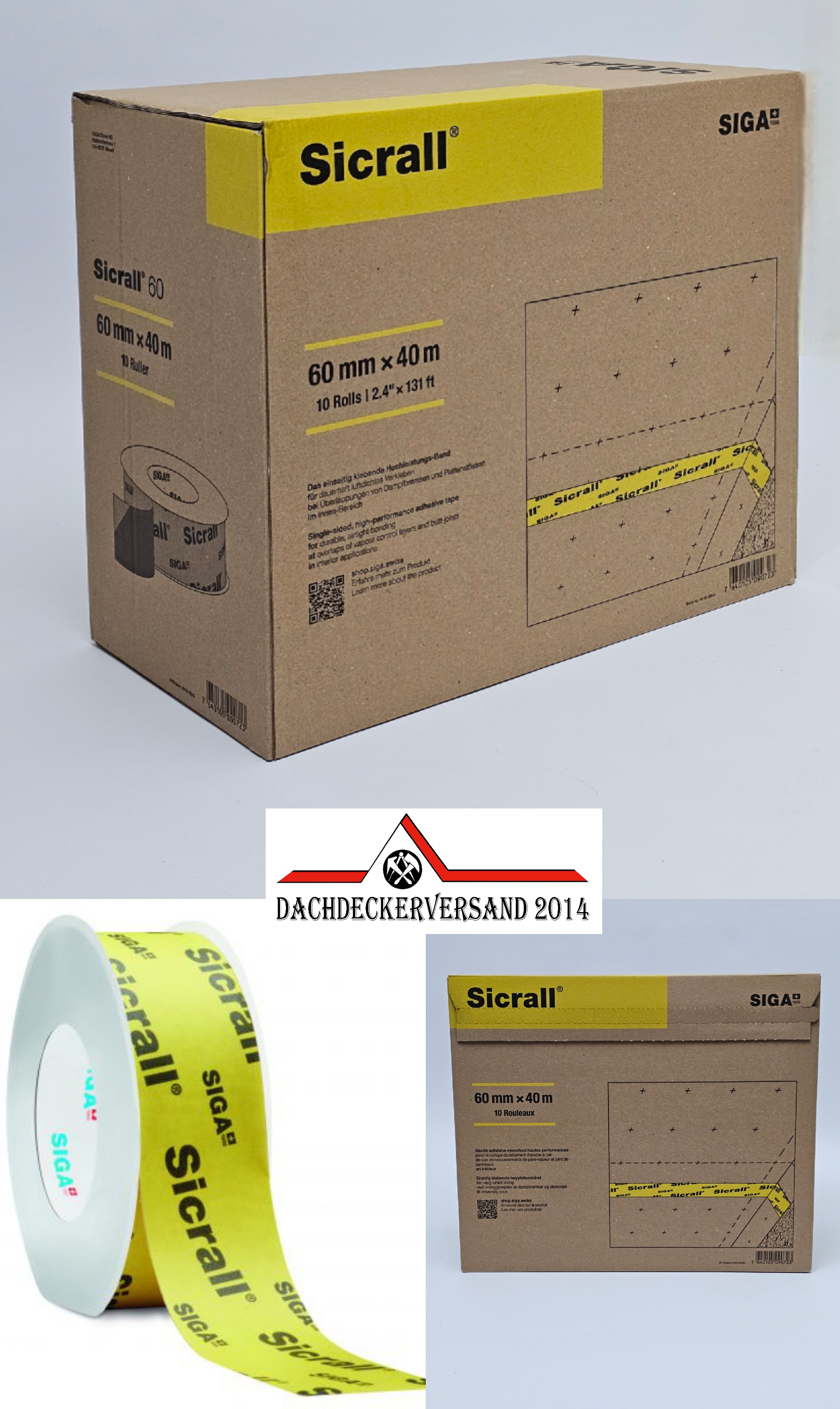 SIGA Sicrall 60 Klebeband 60mmx40m 10 Rollen (1 Karton)