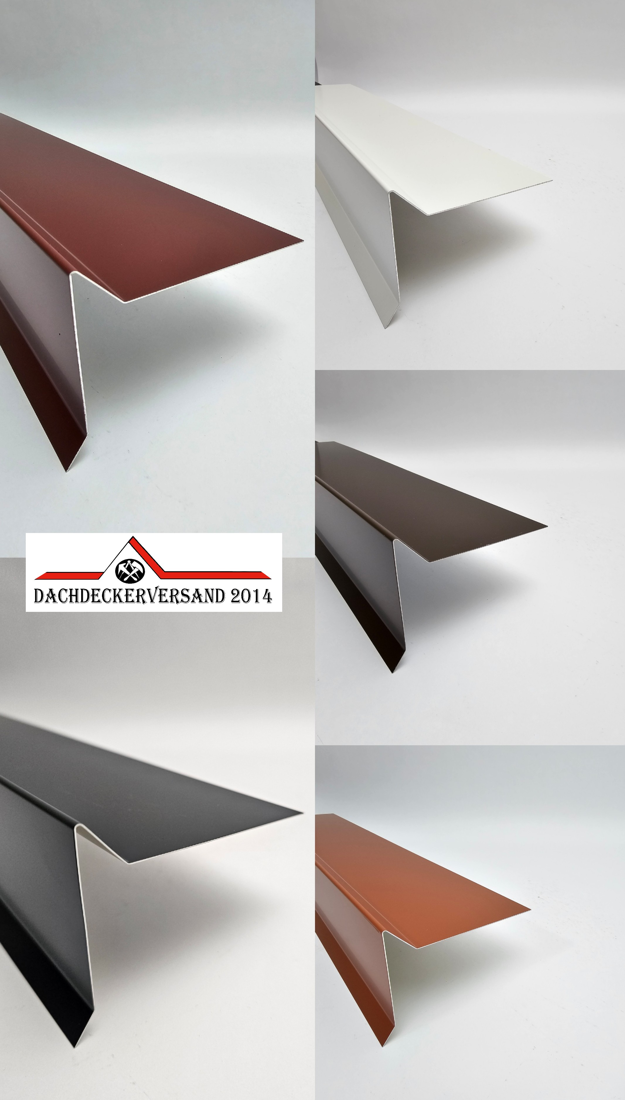 1 m Ortblech Ortgang Ortgangblech Dachblech  Alu Aluminium farbig 0,8 mm stark (Form D)